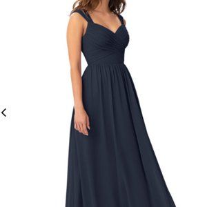 Azazie Dark Navy Raine Gown